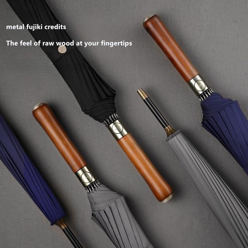 Automatic Wooden Handle Umbrel - Golf Umbrella recension och pris